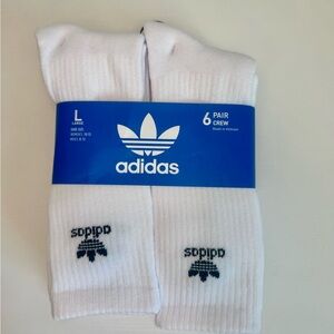 adidas White Crew Athletic Socks